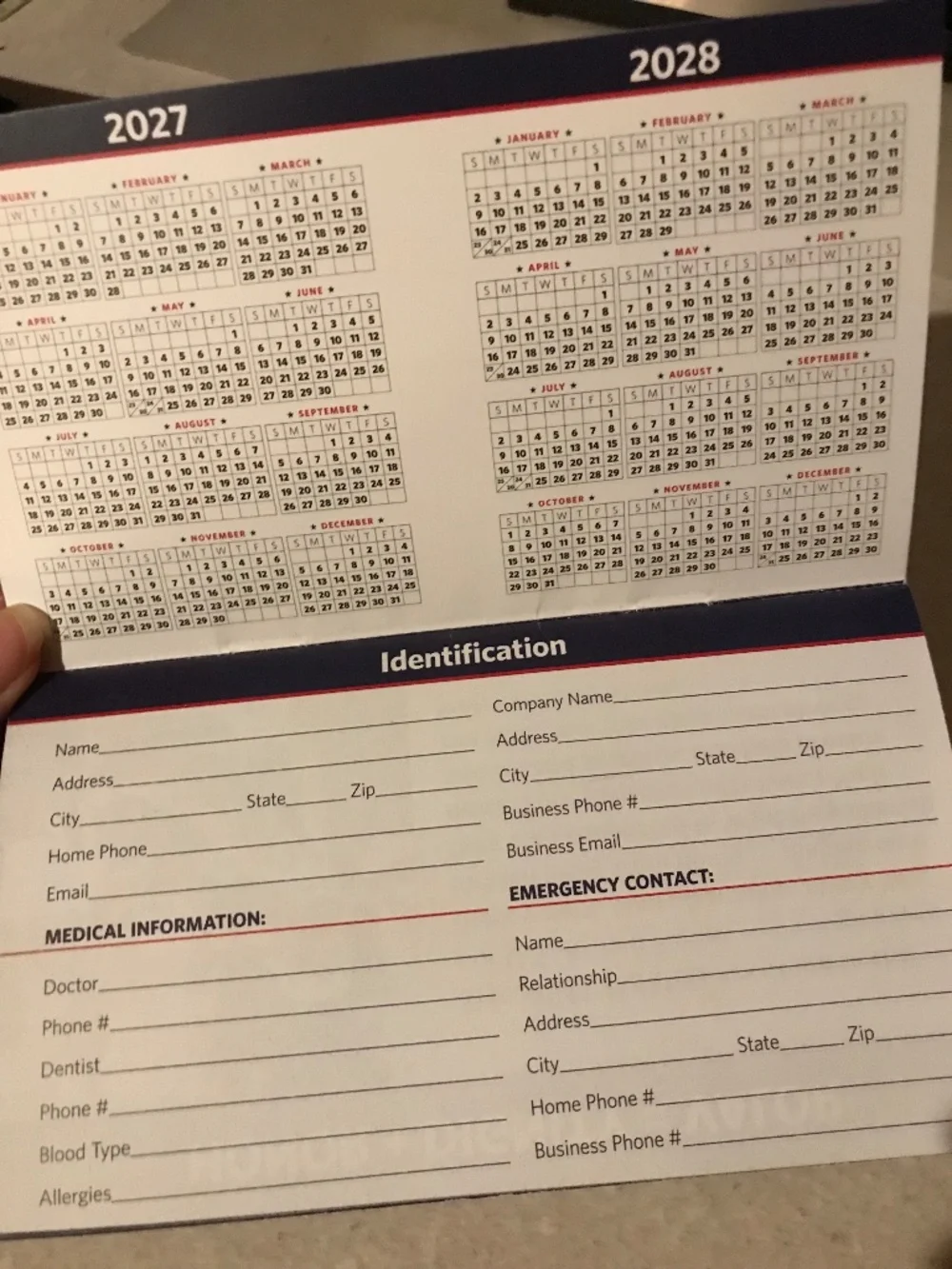 $4 Bundled! 2027 USO desk or pocket Calendar Civic and Christian holidays